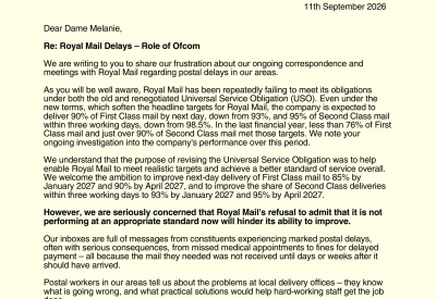 Letter to Ofcom - Royal Mail Delays-1